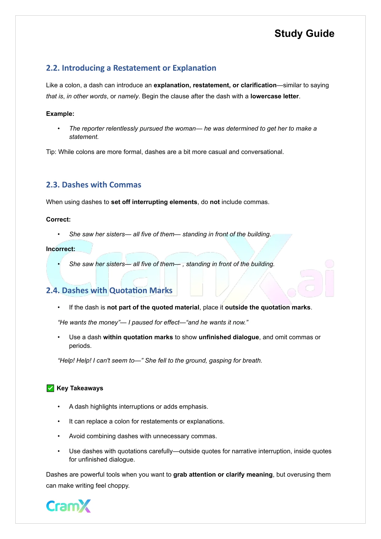 Grammar - Dashes, Parentheses, and Quotation Marks - Page 2 preview image