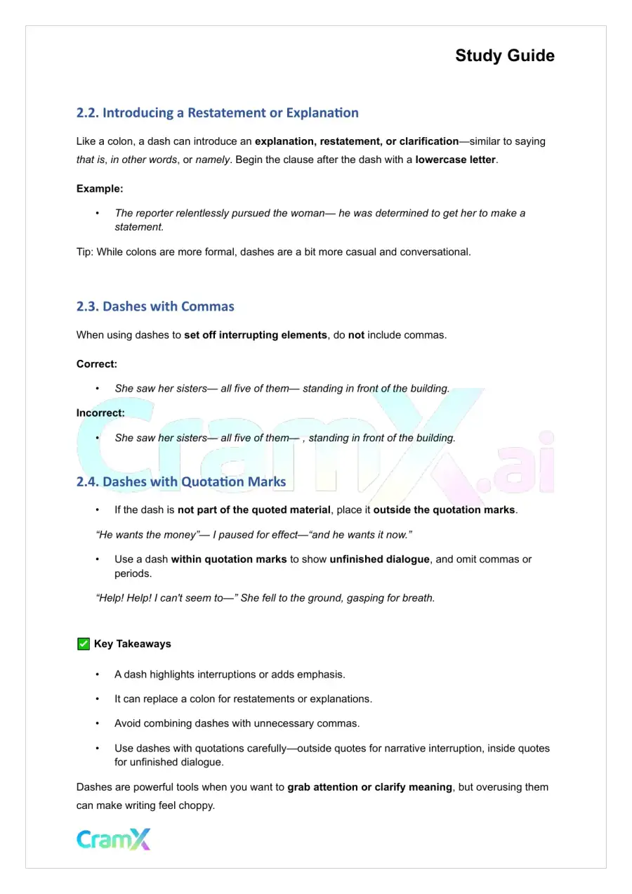 Grammar - Dashes, Parentheses, and Quotation Marks, page 2