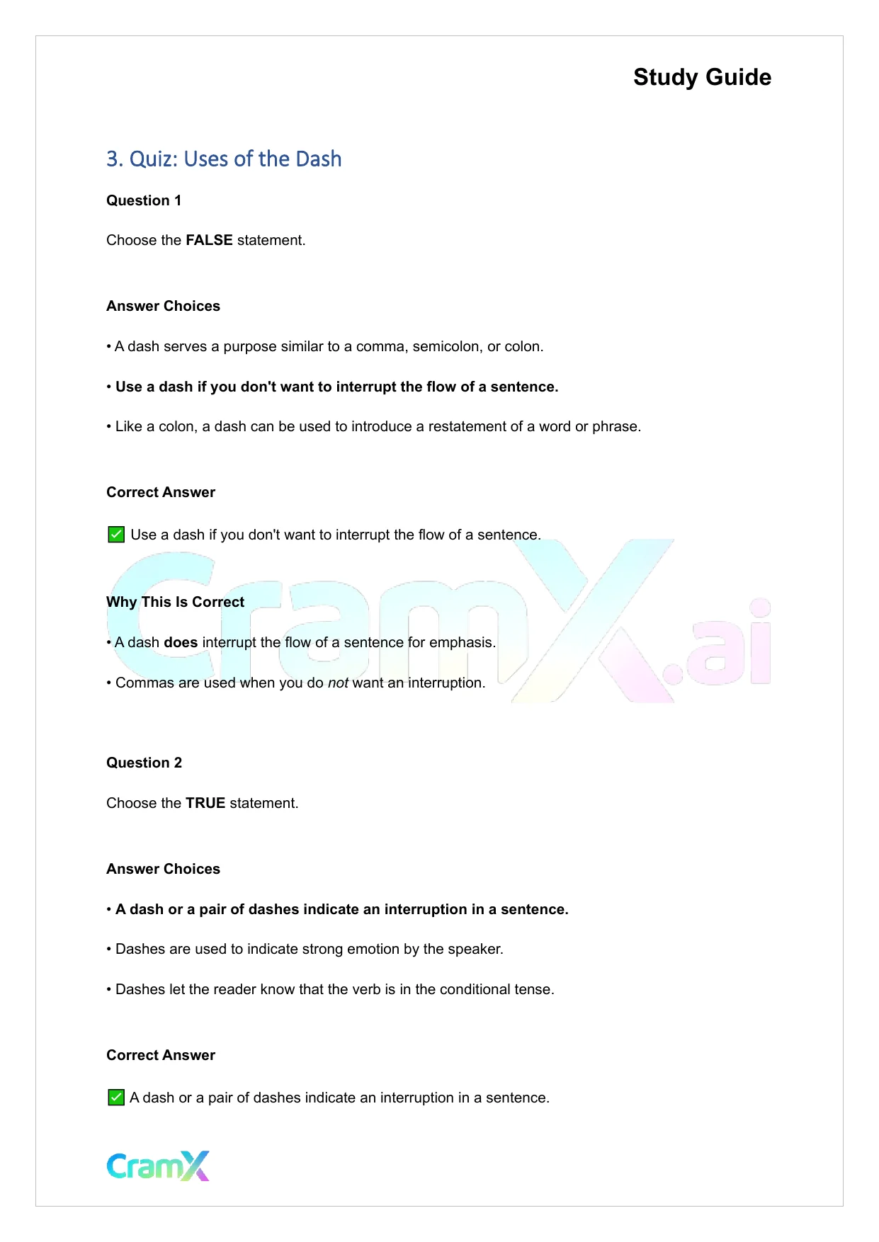 Grammar - Dashes, Parentheses, and Quotation Marks - Page 3 preview image