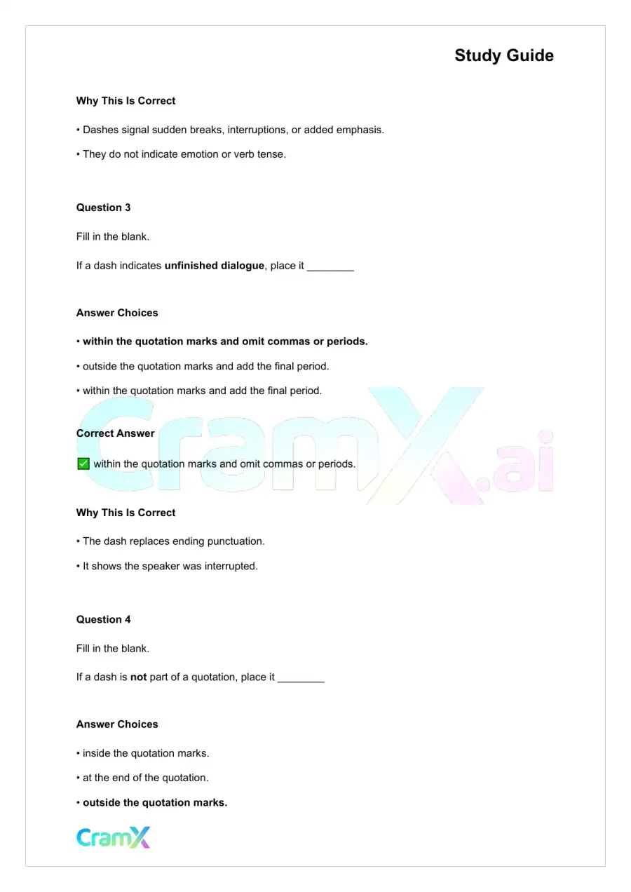 Grammar - Dashes, Parentheses, and Quotation Marks, page 4
