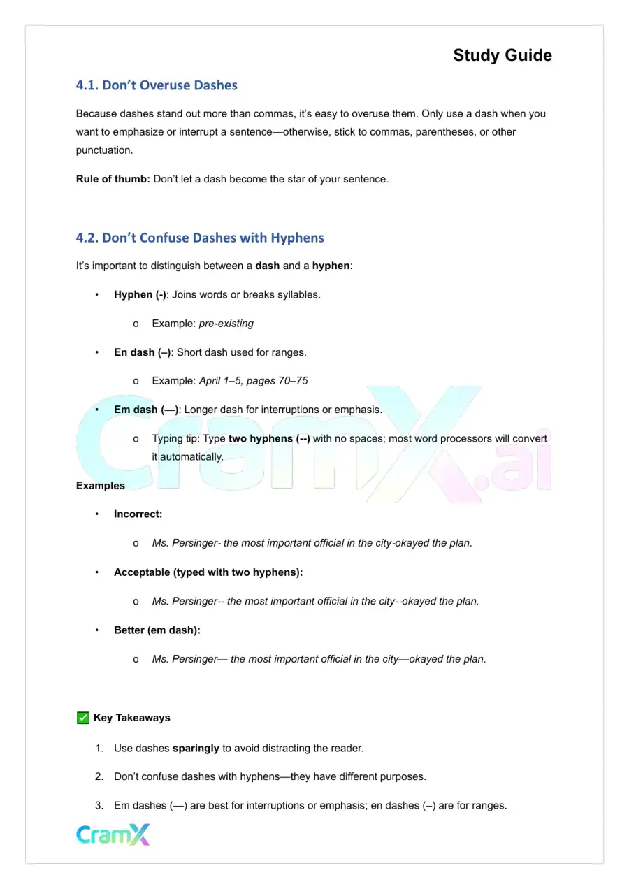 Grammar - Dashes, Parentheses, and Quotation Marks, page 7