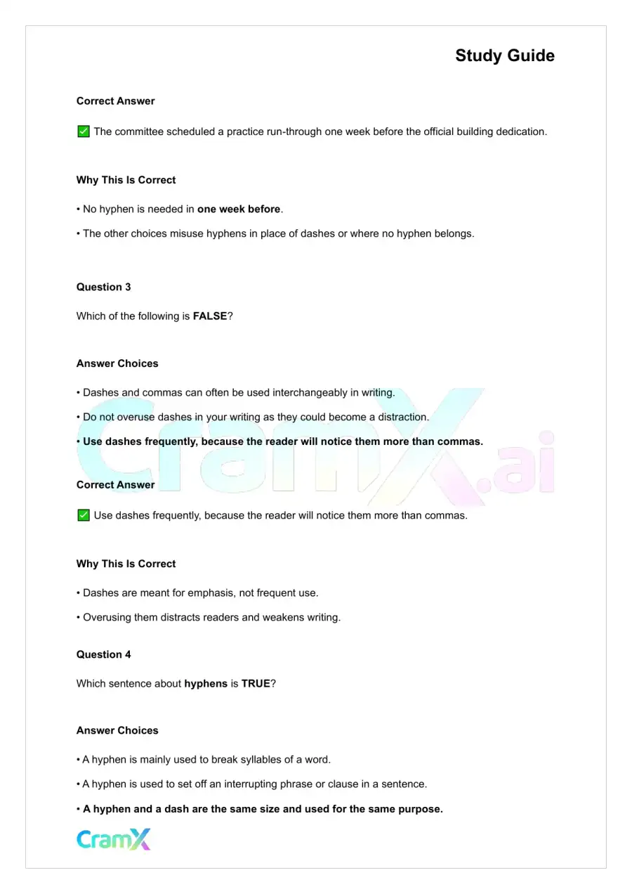 Grammar - Dashes, Parentheses, and Quotation Marks, page 9