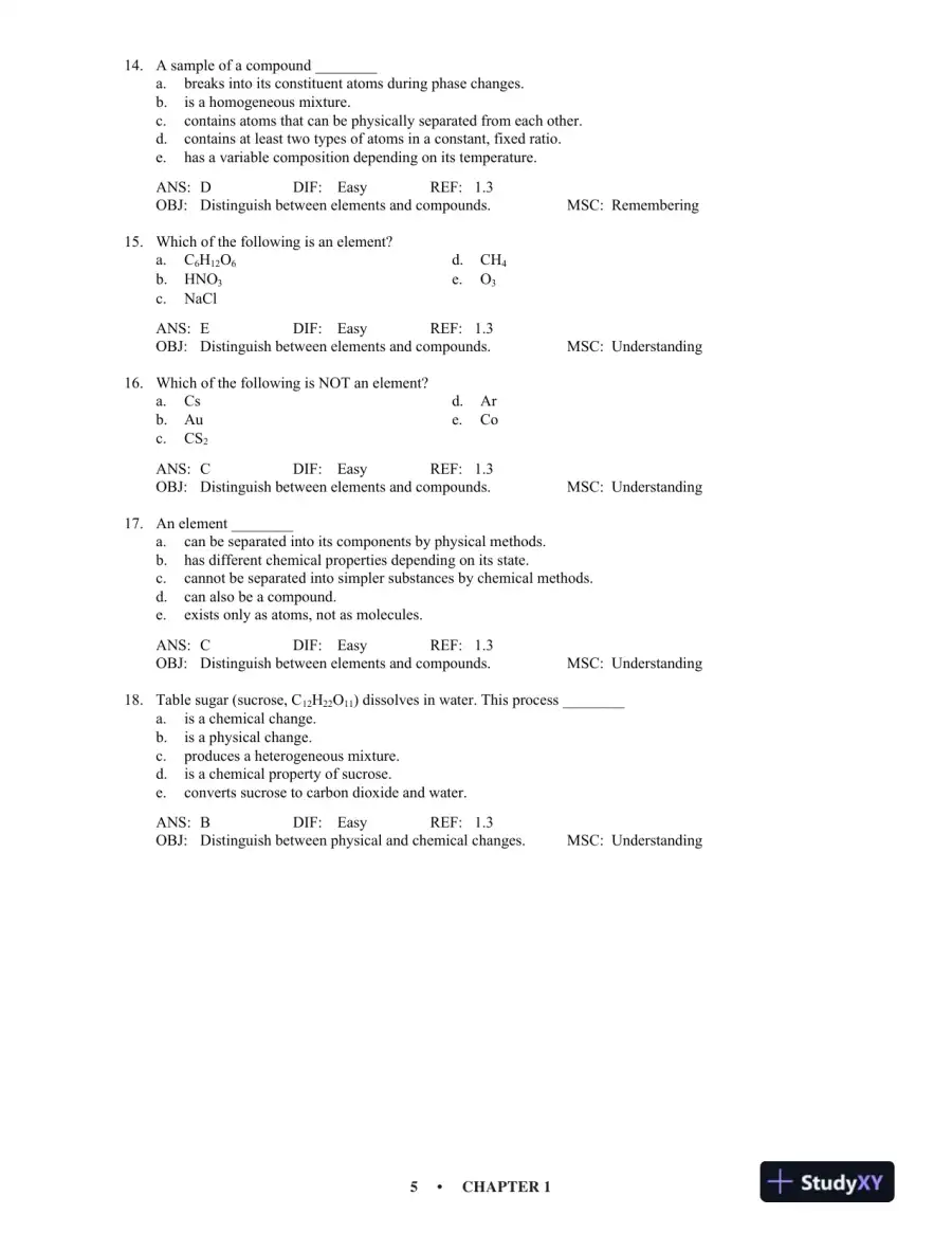 Test Bank for Chemistry: An Atoms-Focused Approach , 2nd Edition, page 11