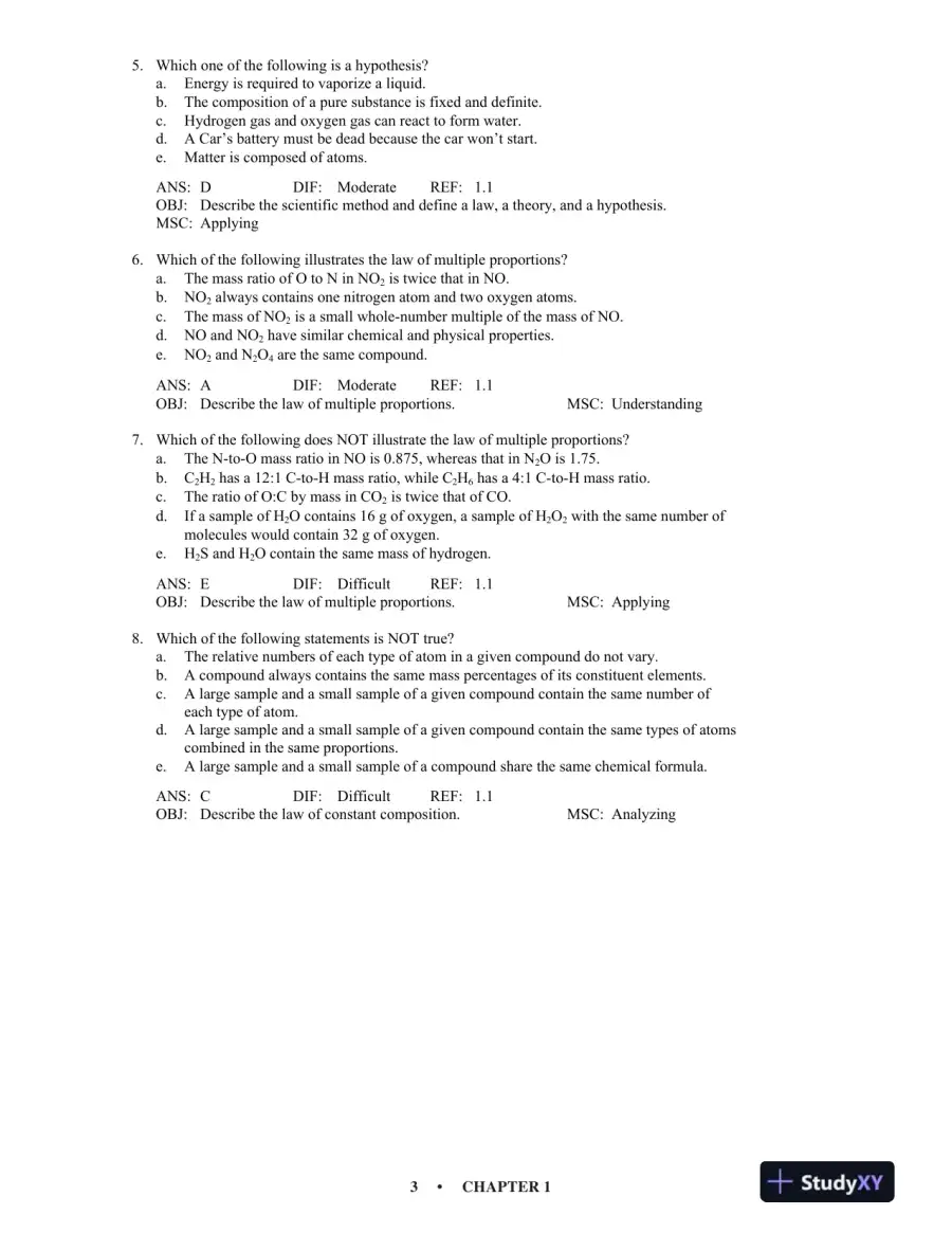 Test Bank for Chemistry: An Atoms-Focused Approach , 2nd Edition, page 9