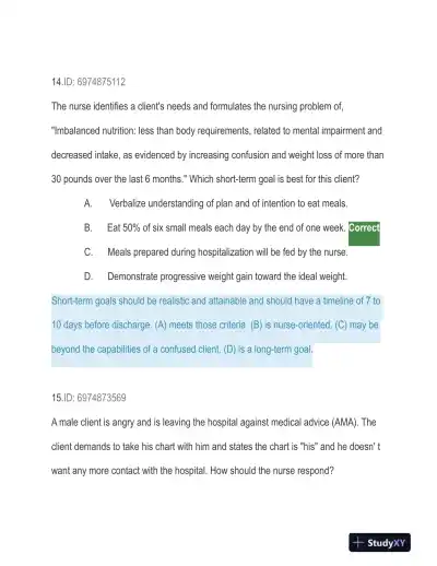 HESI Trauma Care Practice Exam With Answers (129 Solved Questions) - Page 12 preview image