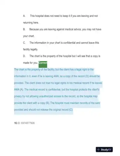 HESI Trauma Care Practice Exam With Answers (129 Solved Questions) - Page 13 preview image