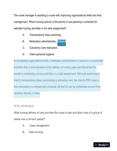 HESI Trauma Care Practice Exam With Answers (129 Solved Questions) - Page 14 preview image