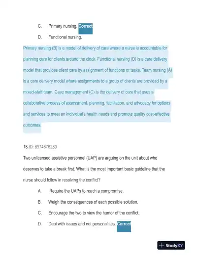 HESI Trauma Care Practice Exam With Answers (129 Solved Questions) - Page 15 preview image