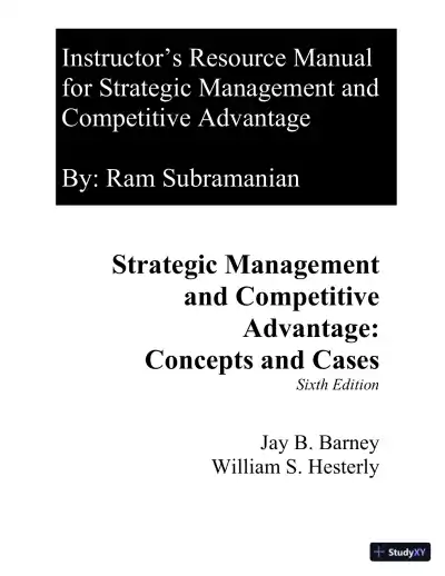 Class Notes for Strategic Management and Competitive Advantage: Concepts and Cases, 6th Edition - Page 1 preview image