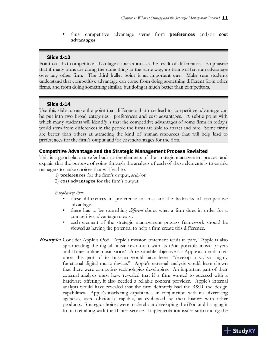 Class Notes for Strategic Management and Competitive Advantage: Concepts and Cases, 6th Edition, page 13