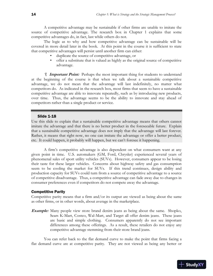 Class Notes for Strategic Management and Competitive Advantage: Concepts and Cases, 6th Edition, page 16