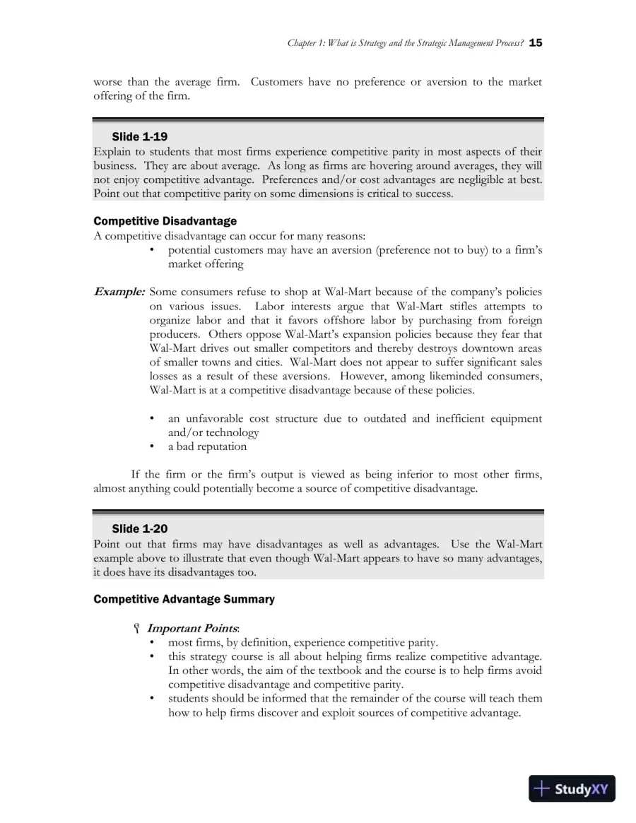 Class Notes for Strategic Management and Competitive Advantage: Concepts and Cases, 6th Edition, page 17