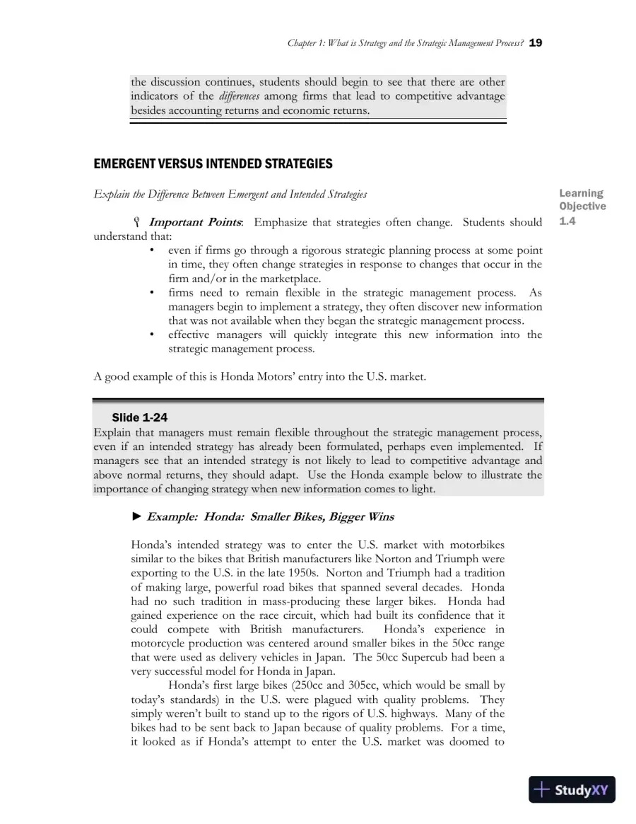 Class Notes for Strategic Management and Competitive Advantage: Concepts and Cases, 6th Edition, page 21