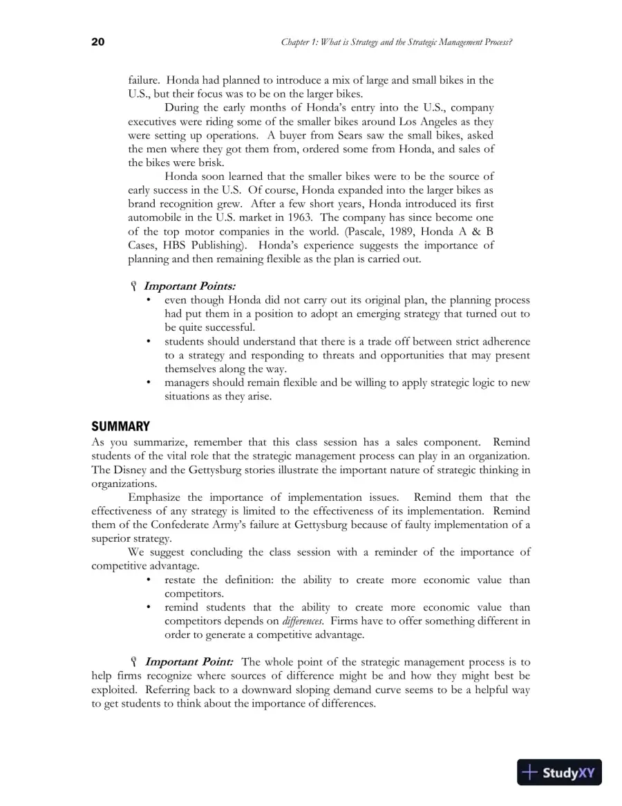 Class Notes for Strategic Management and Competitive Advantage: Concepts and Cases, 6th Edition, page 22