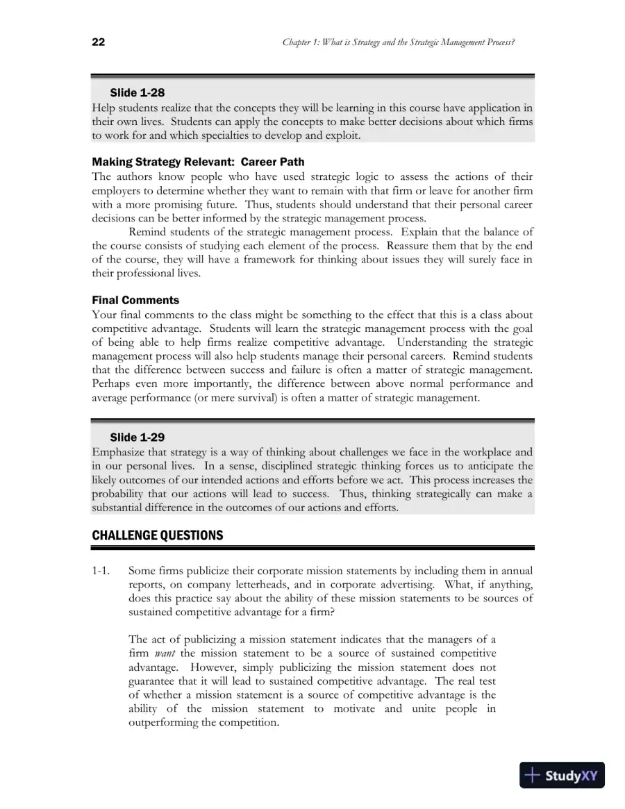 Class Notes for Strategic Management and Competitive Advantage: Concepts and Cases, 6th Edition, page 24