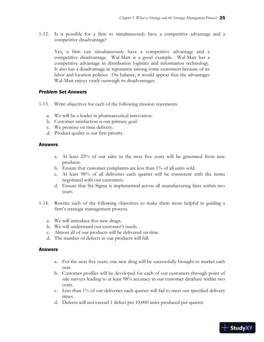 Class Notes for Strategic Management and Competitive Advantage: Concepts and Cases, 6th Edition, page 27