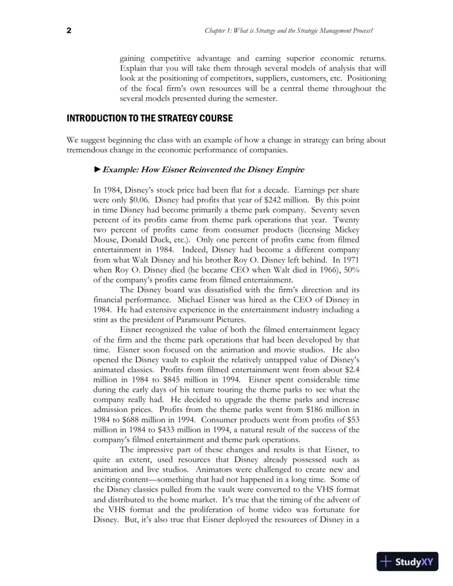 Class Notes for Strategic Management and Competitive Advantage: Concepts and Cases, 6th Edition, page 4
