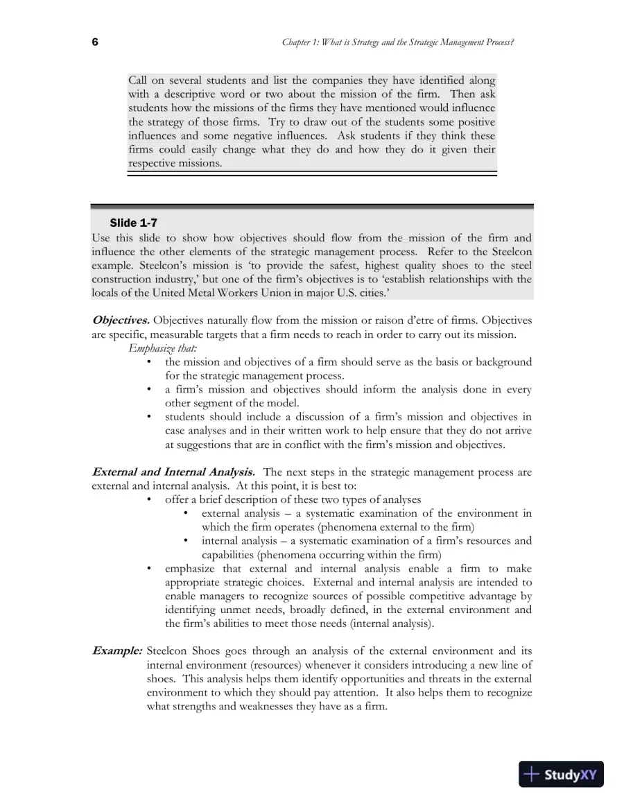 Class Notes for Strategic Management and Competitive Advantage: Concepts and Cases, 6th Edition, page 8