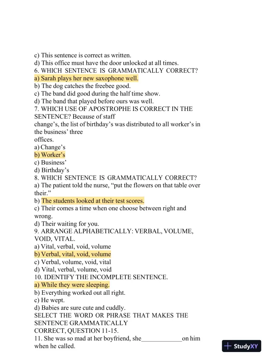 2022-2023 HESIA2 Comprehensive Entrance Exam With Answers (518 Solved Questions), page 10