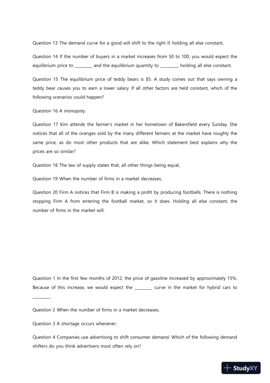Liberty University ECON 213 Quiz 3 Complete Solutions Correct Answers Key, page 3