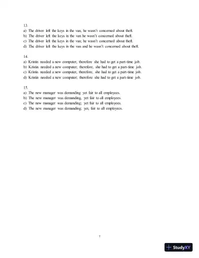 Test Bank for Along These Lines: Writing Sentences and Paragraphs, 7th Edition - Page 11 preview image