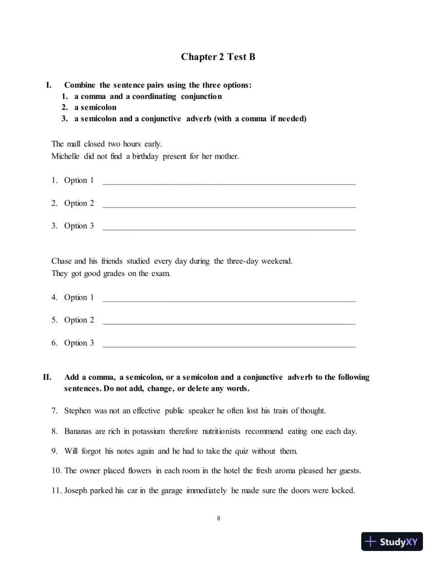 Test Bank for Along These Lines: Writing Sentences and Paragraphs, 7th Edition, page 12