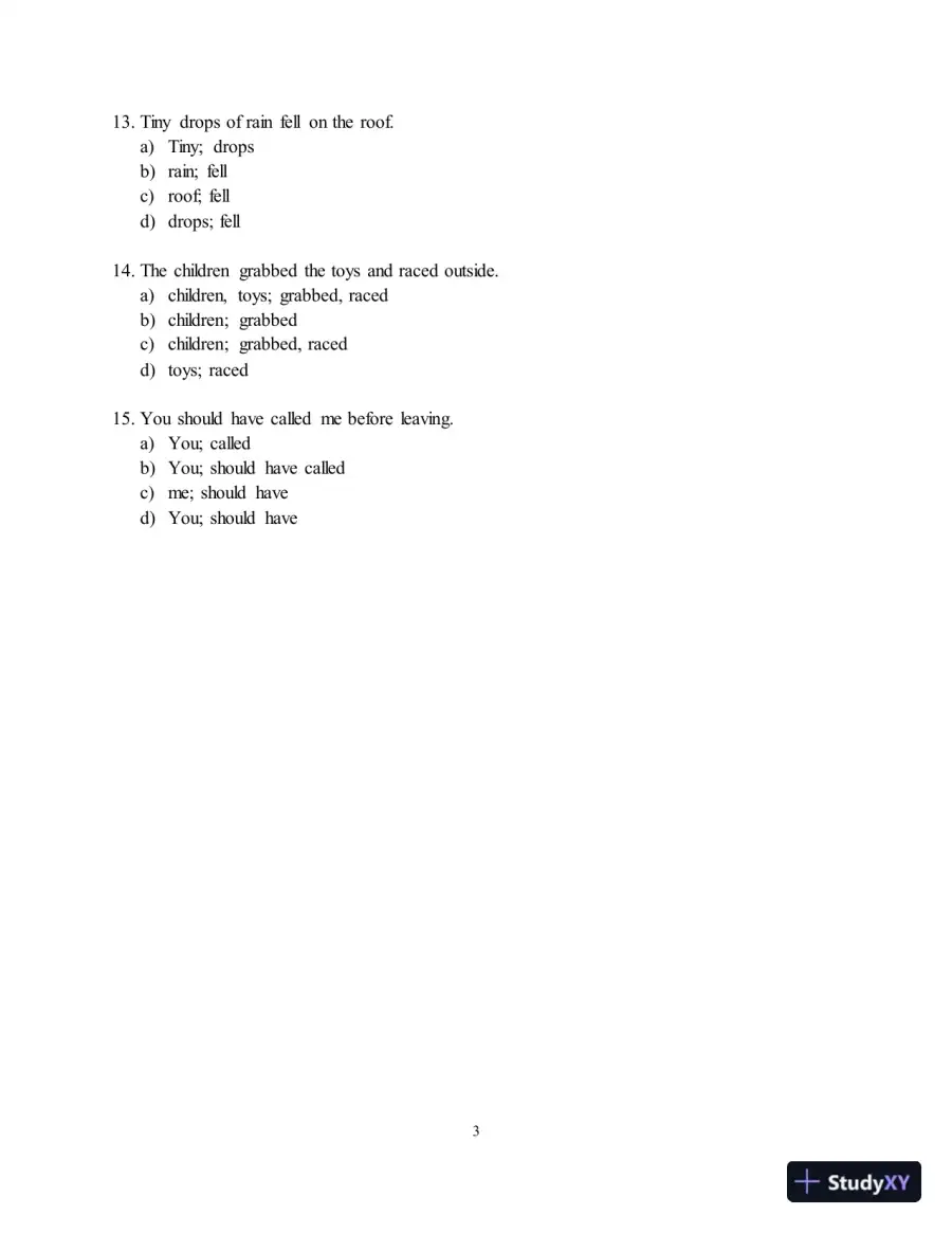 Test Bank for Along These Lines: Writing Sentences and Paragraphs, 7th Edition, page 7