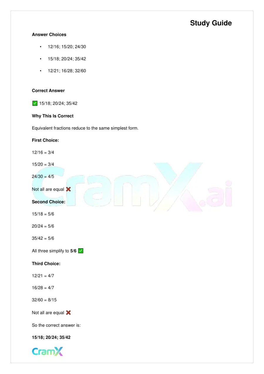 Basic Math and Pre-Algebra – Fractions, page 10