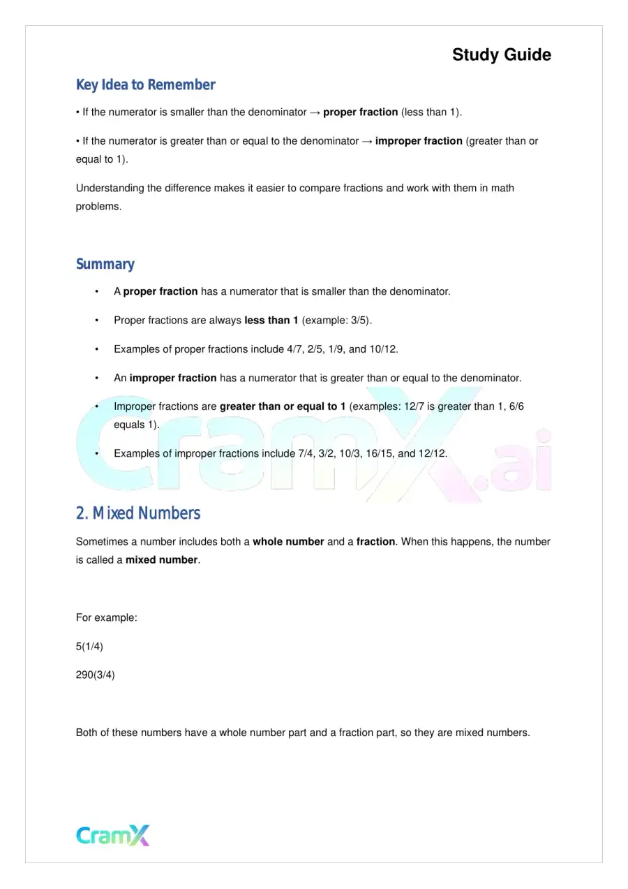 Basic Math and Pre-Algebra – Fractions, page 2