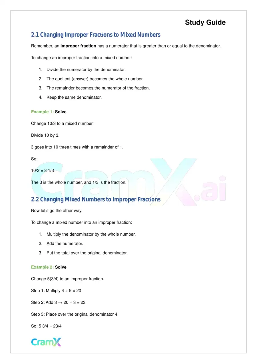 Basic Math and Pre-Algebra – Fractions, page 3