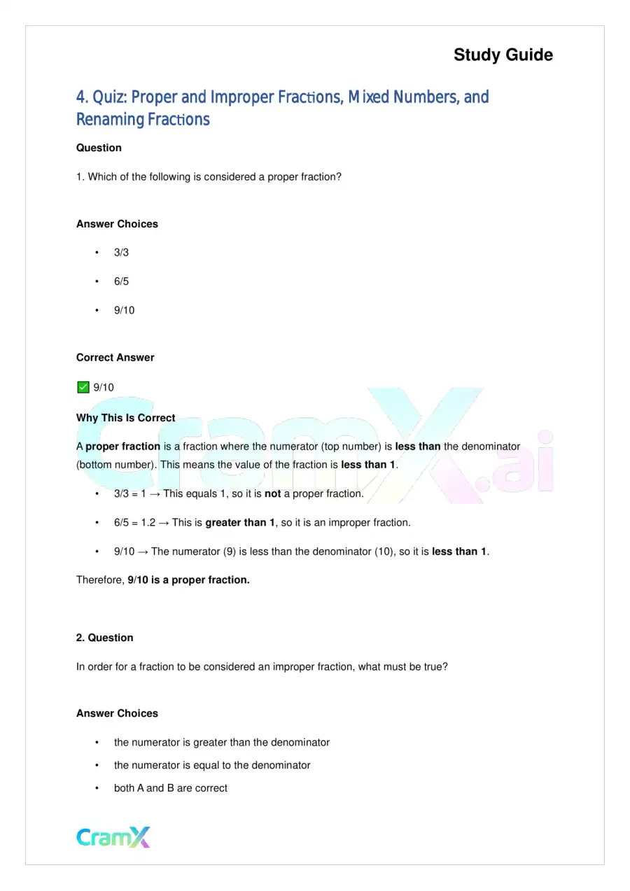Basic Math and Pre-Algebra – Fractions, page 7