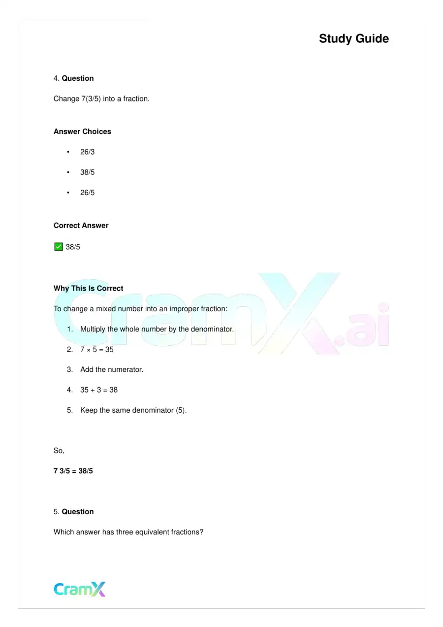 Basic Math and Pre-Algebra – Fractions, page 9