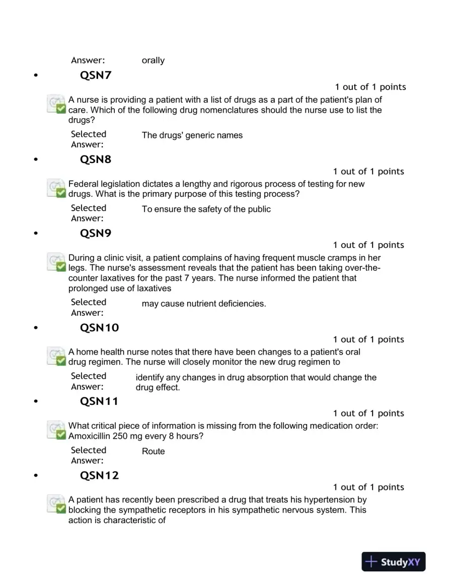 2023-2024 NURS676 Pharmacology Midterm Exam With Answers (100 Solved Questions), page 3