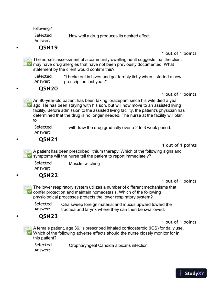 2023-2024 NURS676 Pharmacology Midterm Exam With Answers (100 Solved Questions), page 5