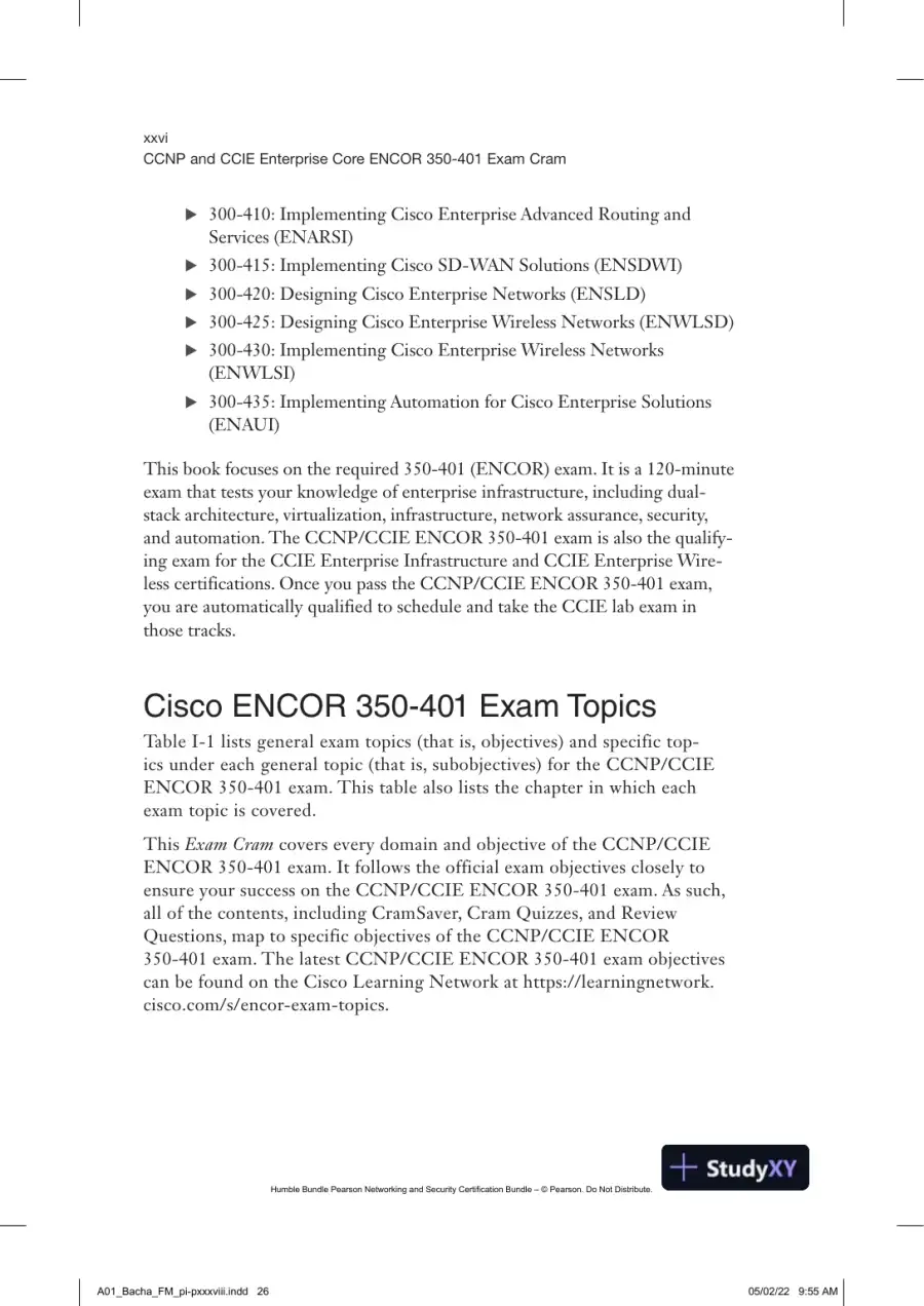 CCNP and CCIE Enterprise Core ENCOR 350-401 Exam Cram (2022), page 29