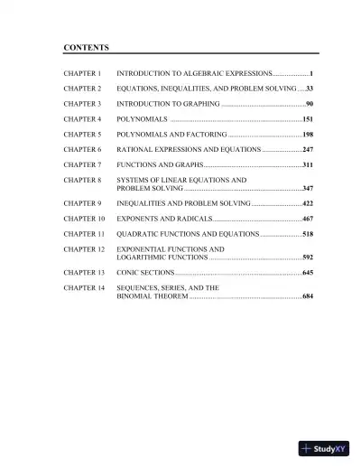 Solution Manual for Elementary and Intermediate Algebra Concepts and Applications, 7th Edition - Page 3 preview image