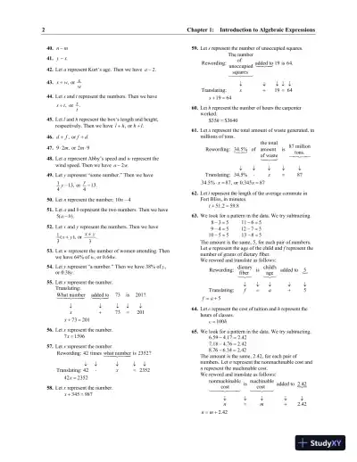 Solution Manual for Elementary and Intermediate Algebra Concepts and Applications, 7th Edition - Page 5 preview image