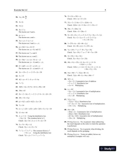 Solution Manual for Elementary and Intermediate Algebra Concepts and Applications, 7th Edition - Page 8 preview image