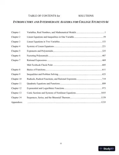 Solution Manual for Introductory and Intermediate Algebra for College Students, 6th Edition - Page 3 preview image
