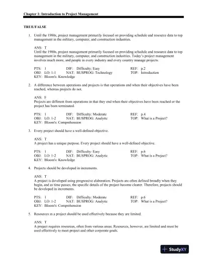 Test Bank For Information Technology Project Management, 7th Edition - Page 1 preview image