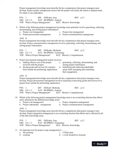 Test Bank For Information Technology Project Management, 7th Edition - Page 10 preview image