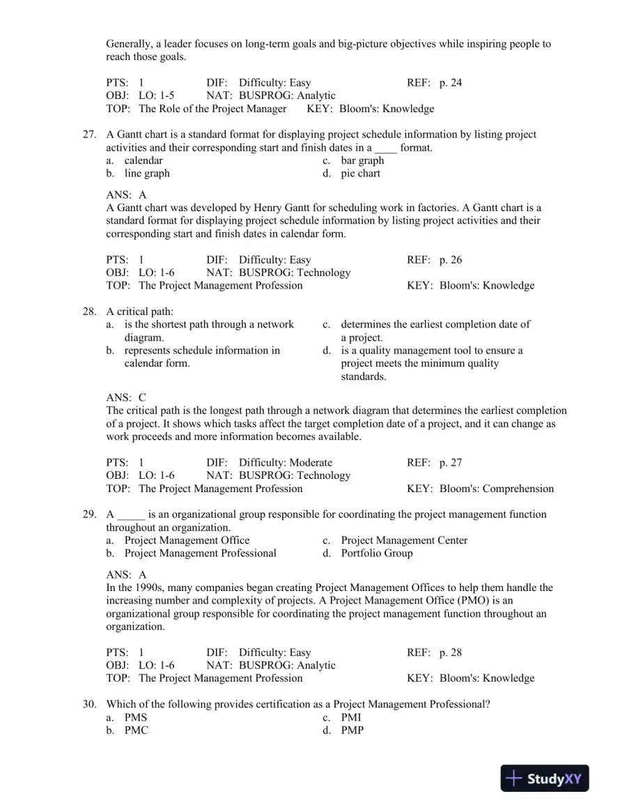 Test Bank For Information Technology Project Management, 7th Edition, page 15