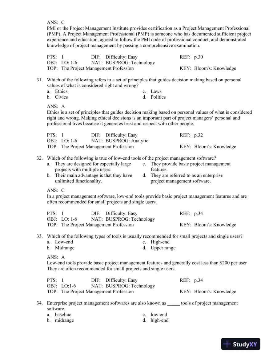 Test Bank For Information Technology Project Management, 7th Edition, page 16
