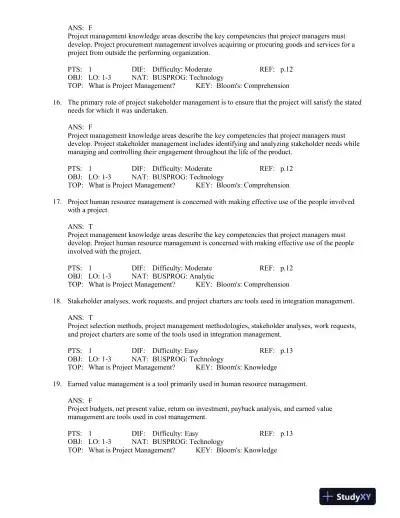 Test Bank For Information Technology Project Management, 7th Edition - Page 5 preview image