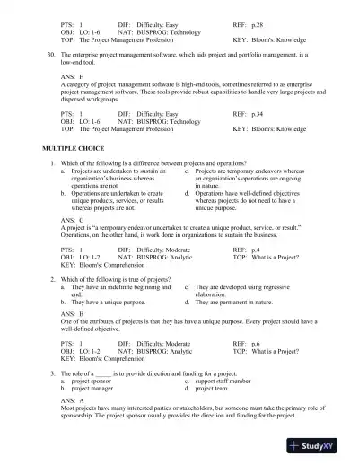 Test Bank For Information Technology Project Management, 7th Edition - Page 8 preview image