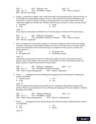 Test Bank For Information Technology Project Management, 7th Edition - Page 9 preview image