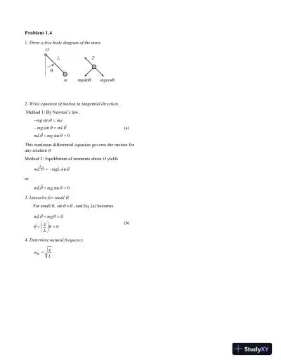 Solution Manual For Dynamics of Structures, 4th Edition - Page 5 preview image