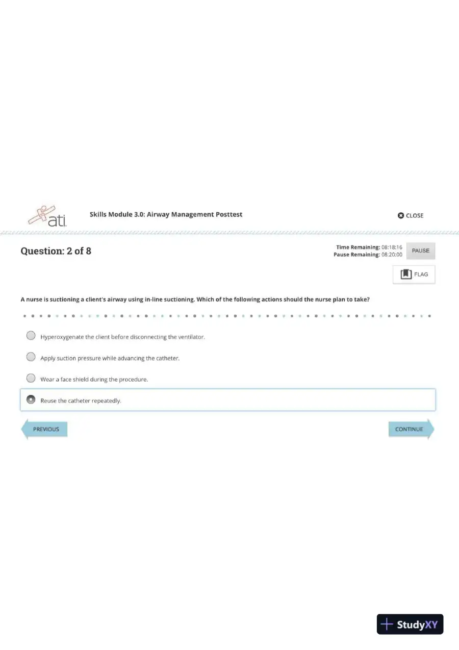 2023 ATI Airway Management Module 3.0 Exam with Answers (8 Solved Questions), page 3