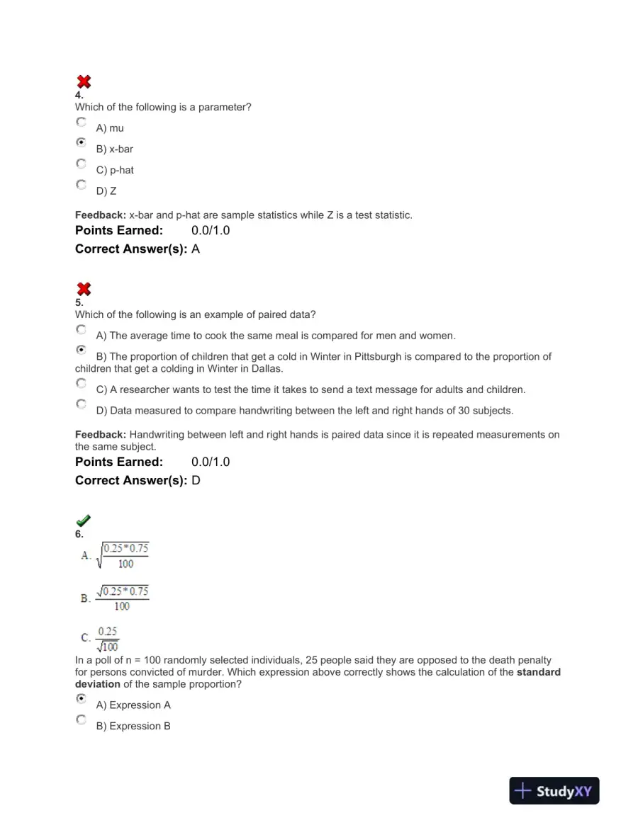 Statistical Methods and Hypothesis Testing: Practice Questions and Solutions, page 3