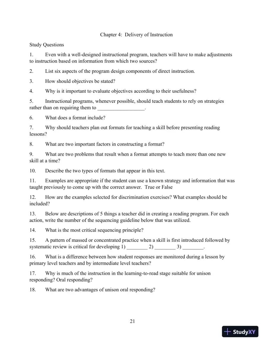 Solution Manual for Direct Instruction Reading, 3rd Edition, page 21